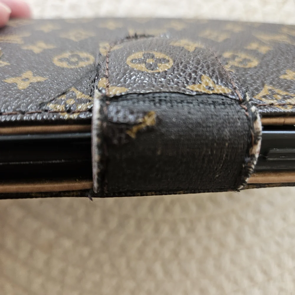 Louis Vuitton Monogram Brown & Gold Logo Wristlet Phone Folio